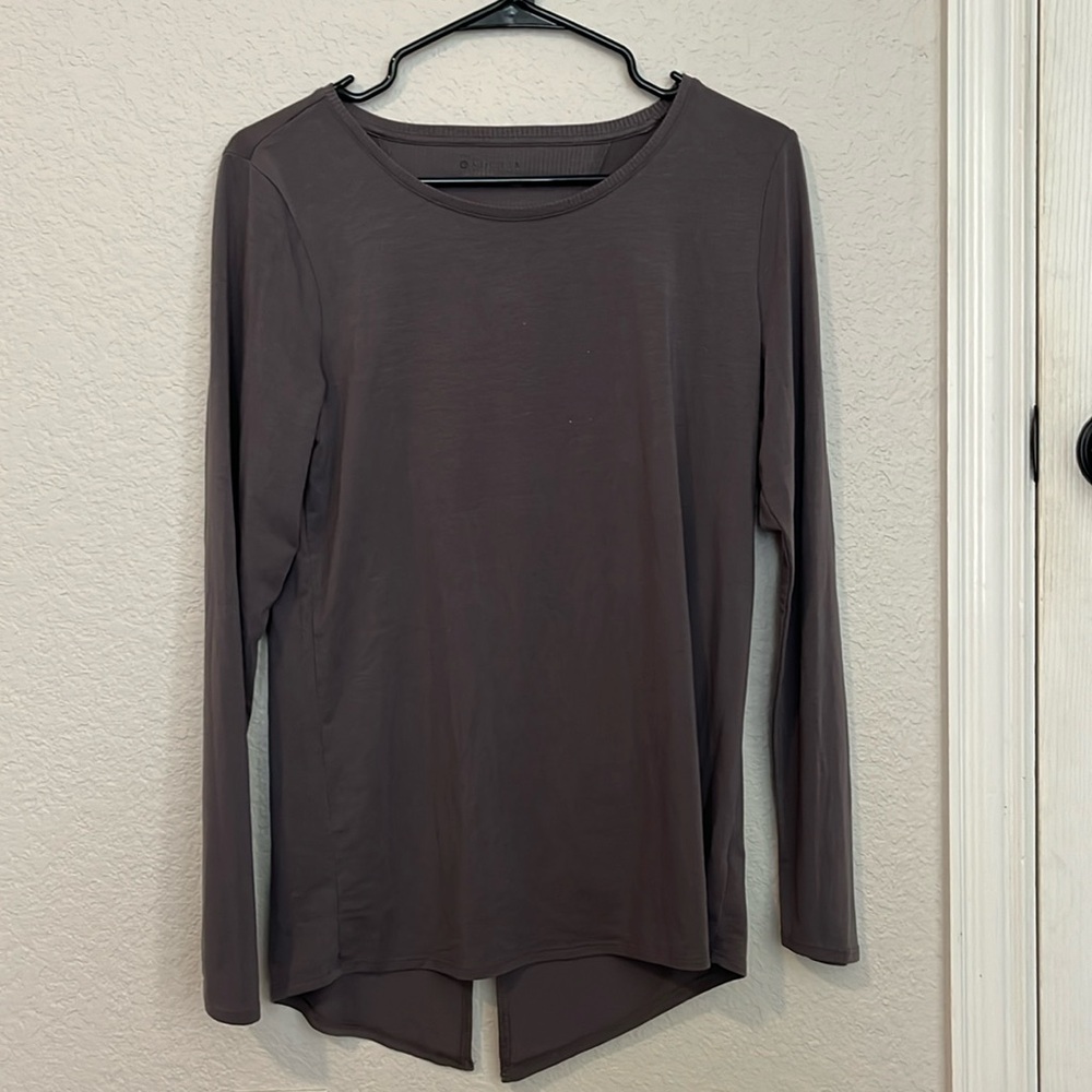 ATHLETA long sleeved tee. Size small. Dark, heather grey.